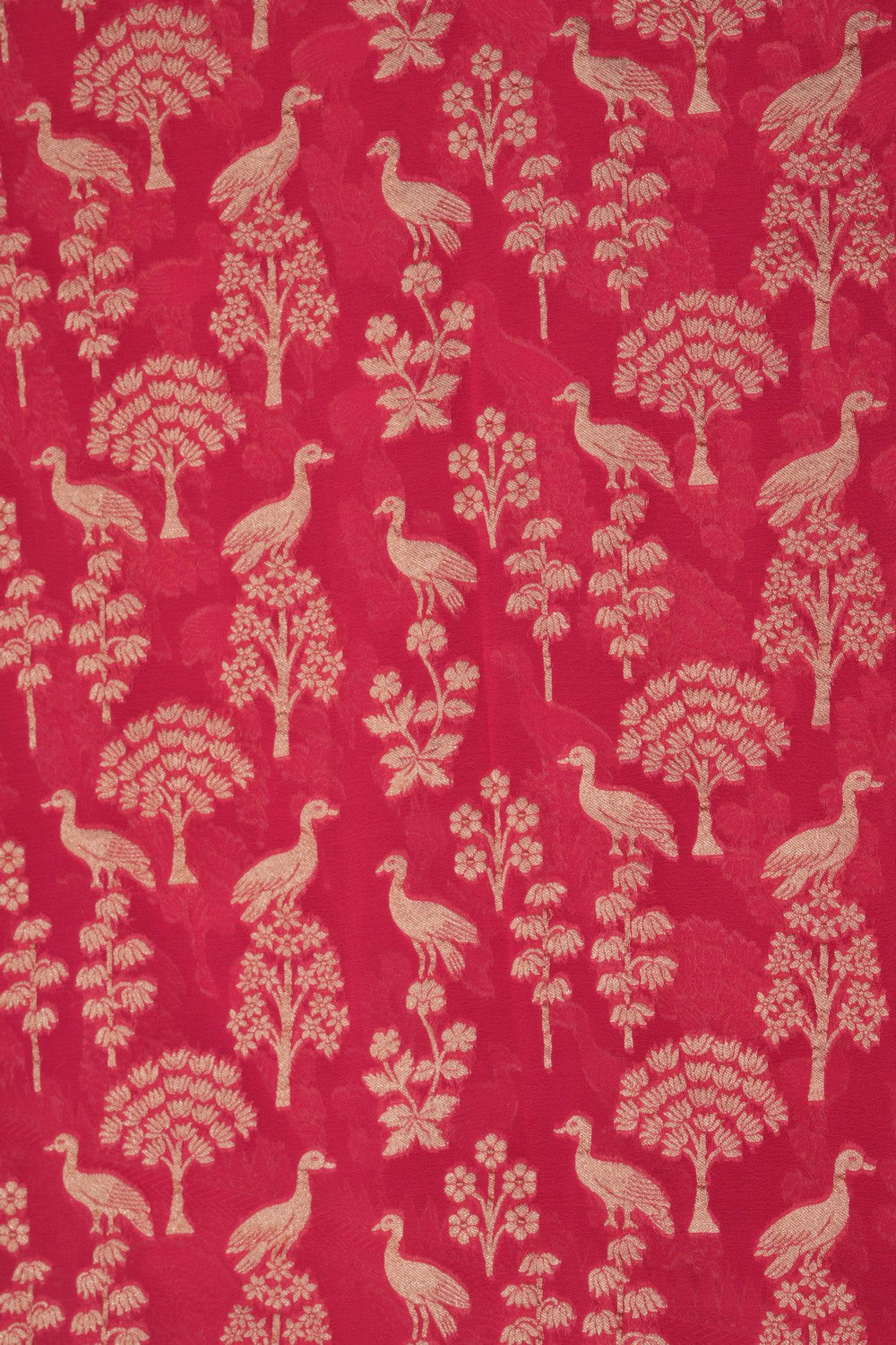 Image of Banarasi Georgette Coral Pink Saree