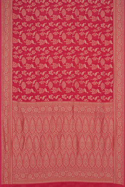 Image of Banarasi Georgette Coral Pink Saree