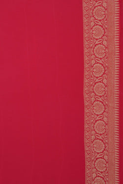 Image of Banarasi Georgette Coral Pink Saree