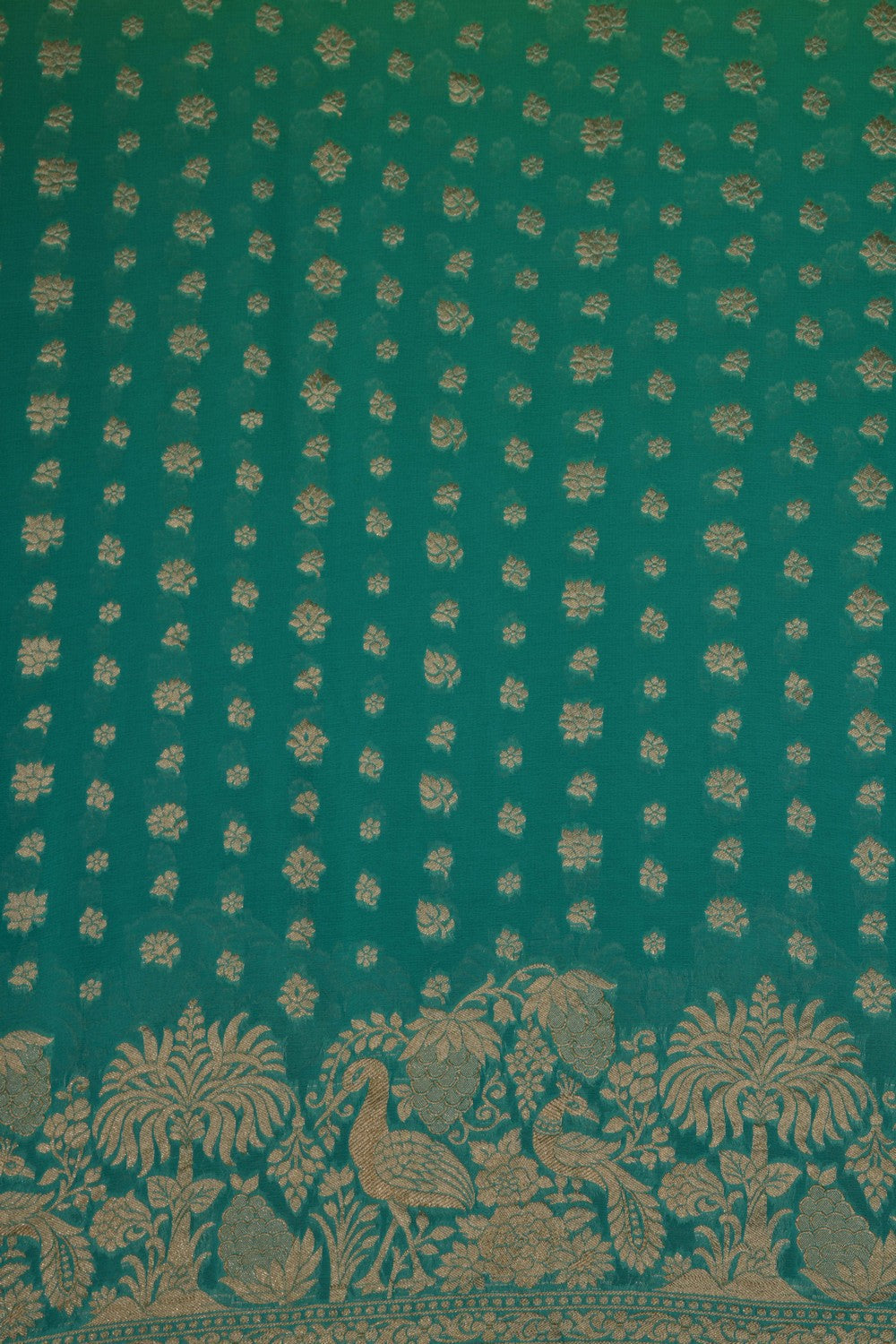 Image of Banarasi Georgette Sea Green Saree