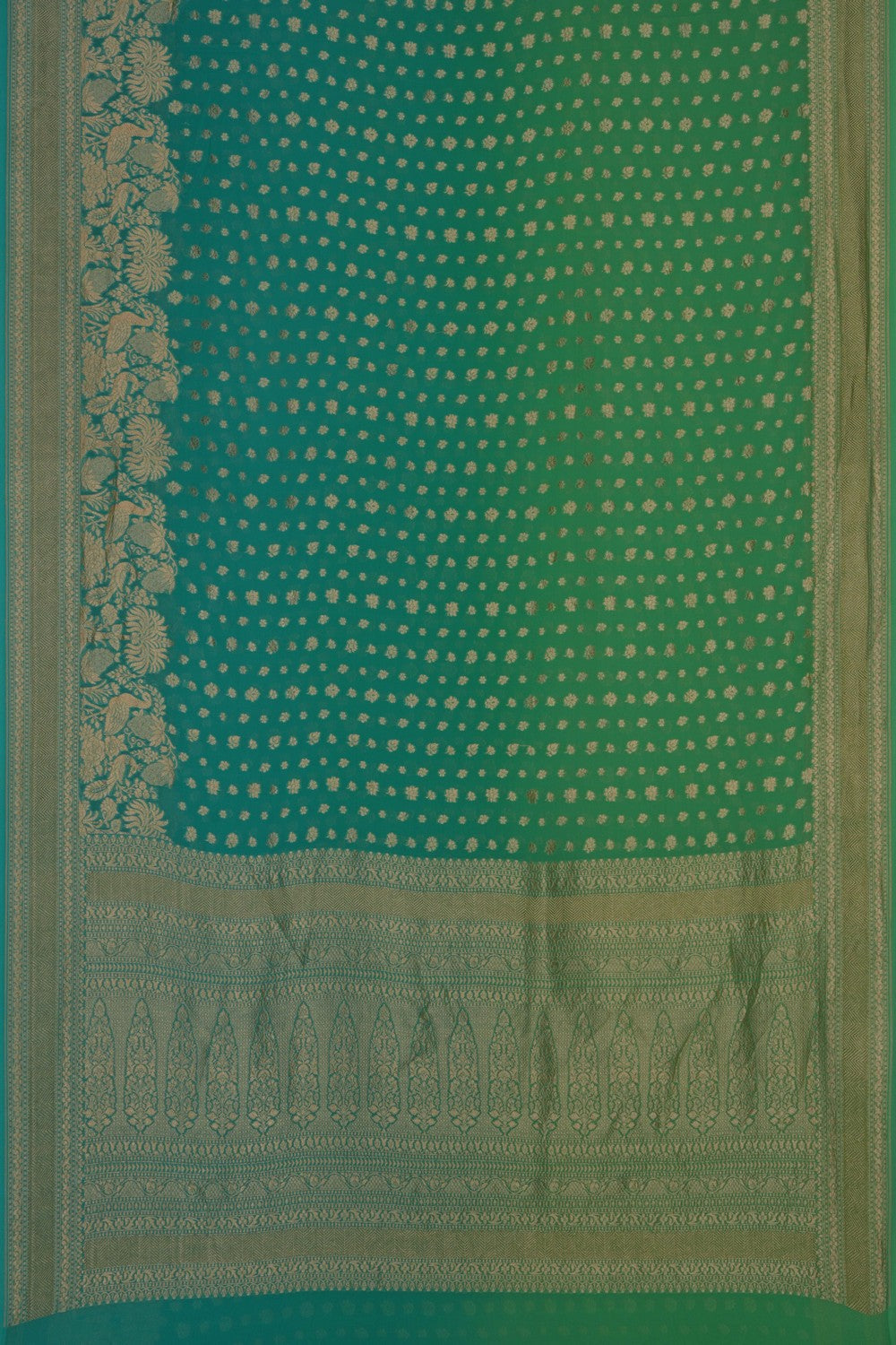 Image of Banarasi Georgette Sea Green Saree