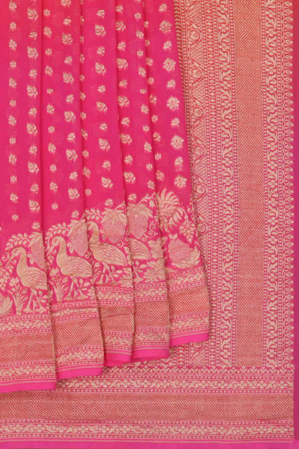 Banarasi Georgette Pink Saree