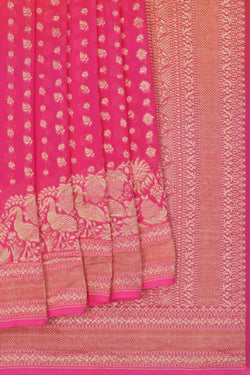 Image of Banarasi Georgette Pink Saree