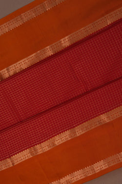 Image of South Silk Kattam Red Saree