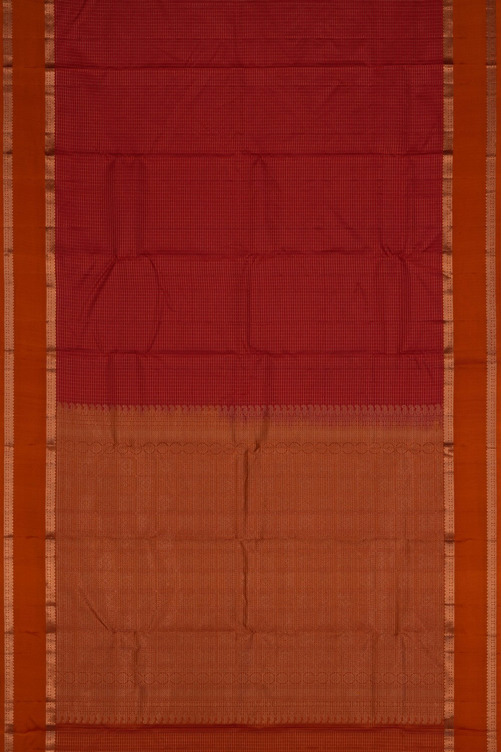 South Silk Kattam Red Saree
