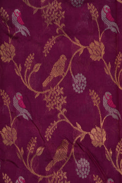 Image of Chanderi Silk Magenta Pink Saree