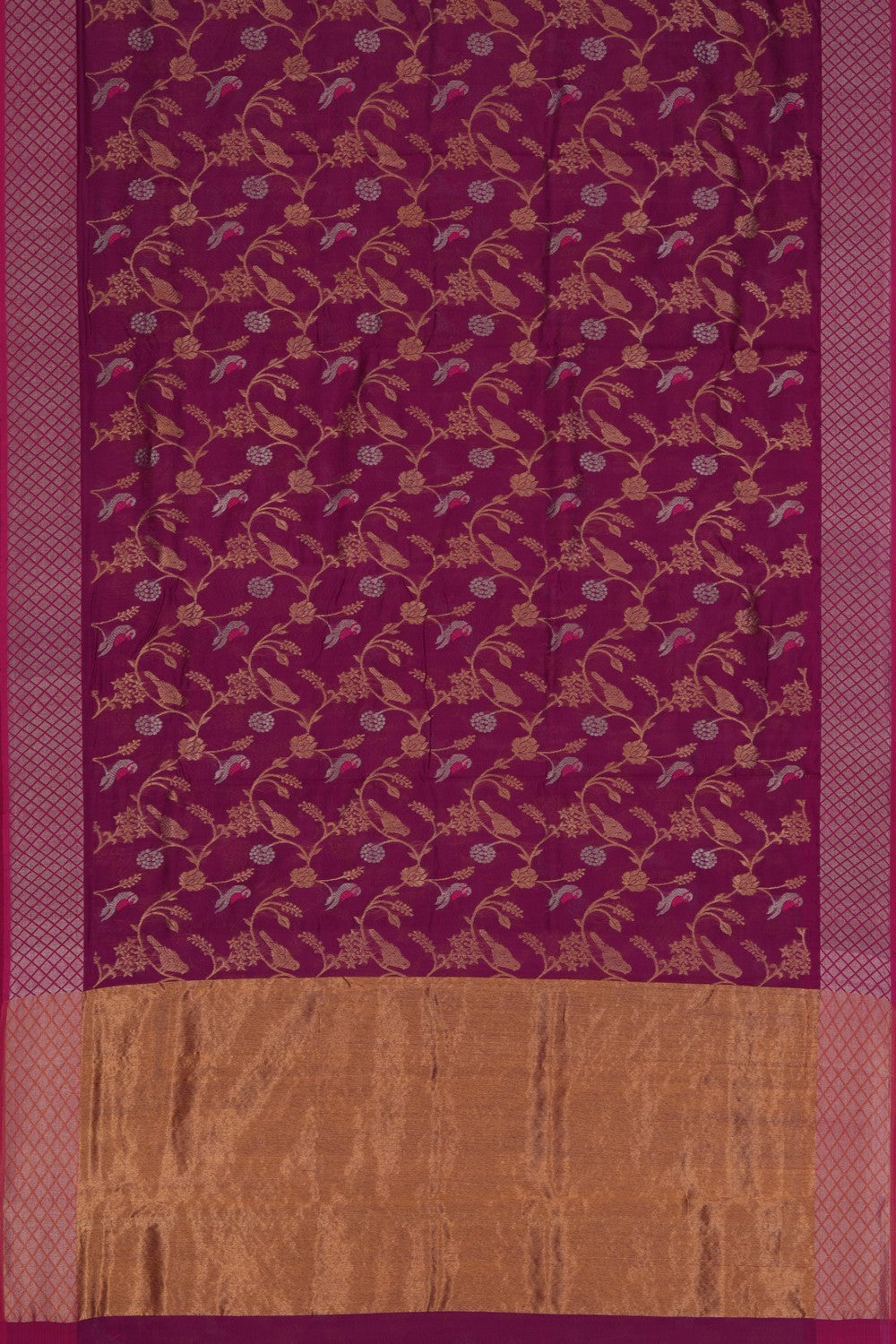 Image of Chanderi Silk Magenta Pink Saree