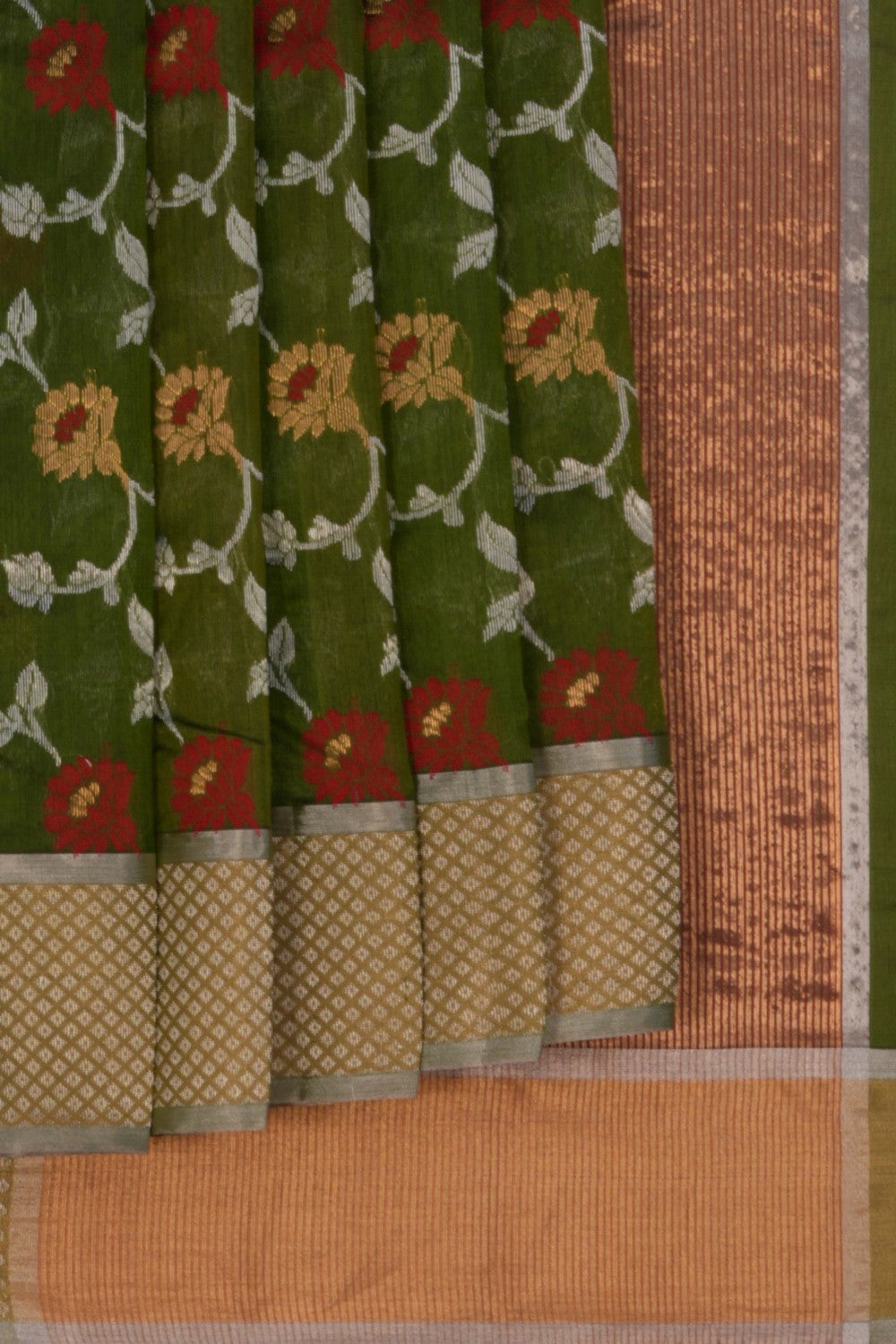Chanderi Silk Green Saree