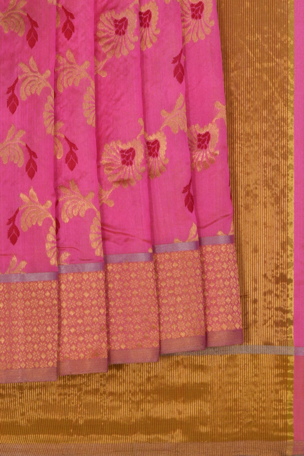Image of Chanderi Silk Pink Saree