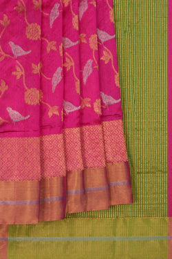 Image of Chanderi Silk Pink Saree