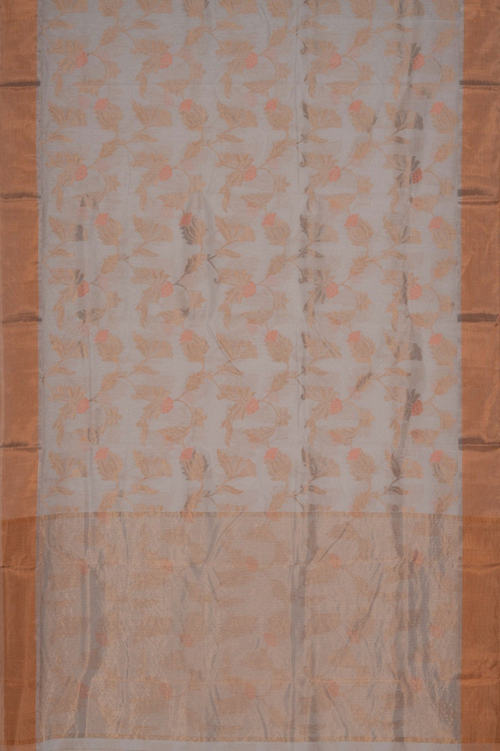 Image of Chanderi White Saree