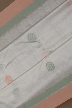 Image of Chanderi Silk White Saree