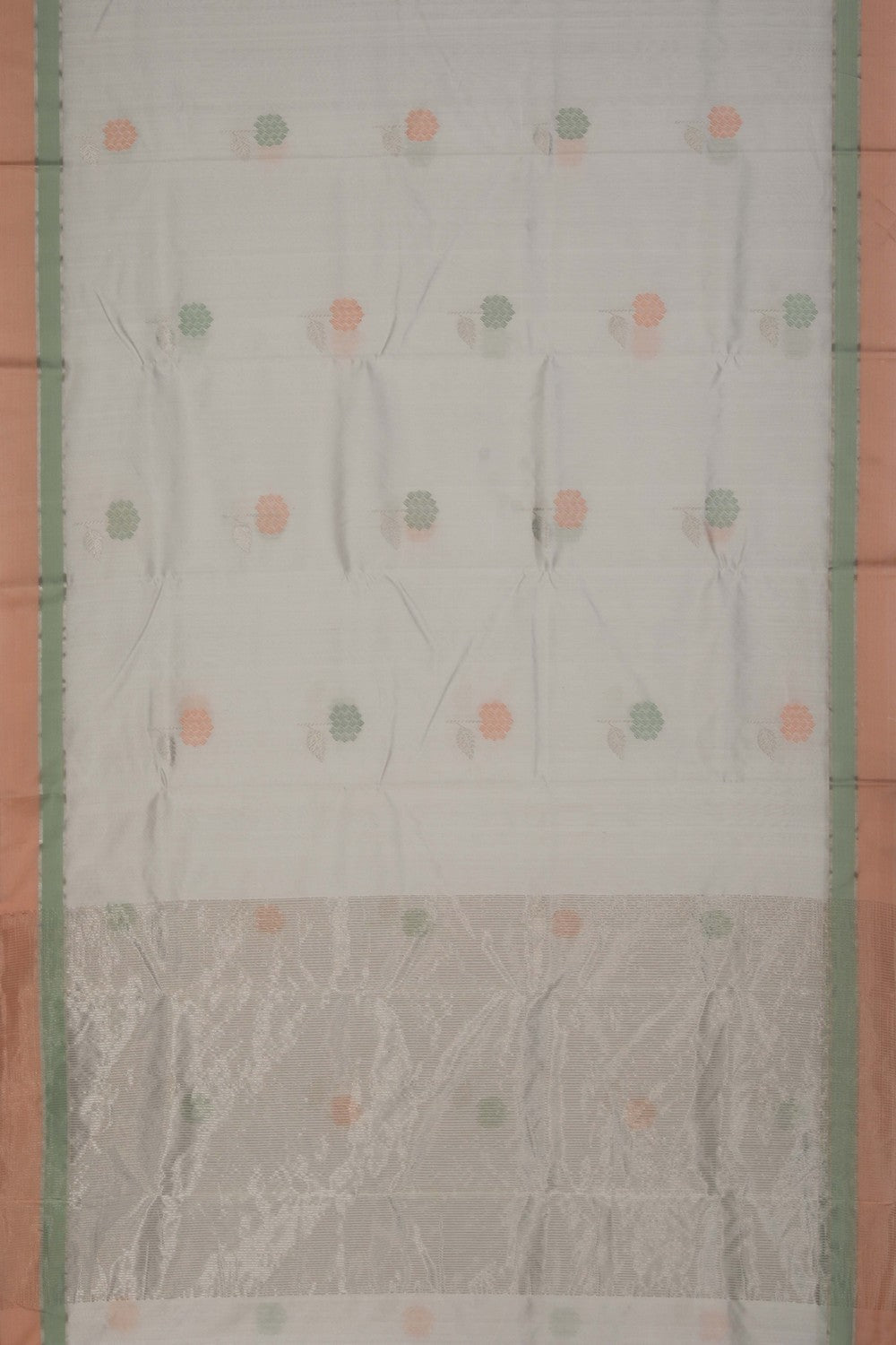 Chanderi Silk White Saree