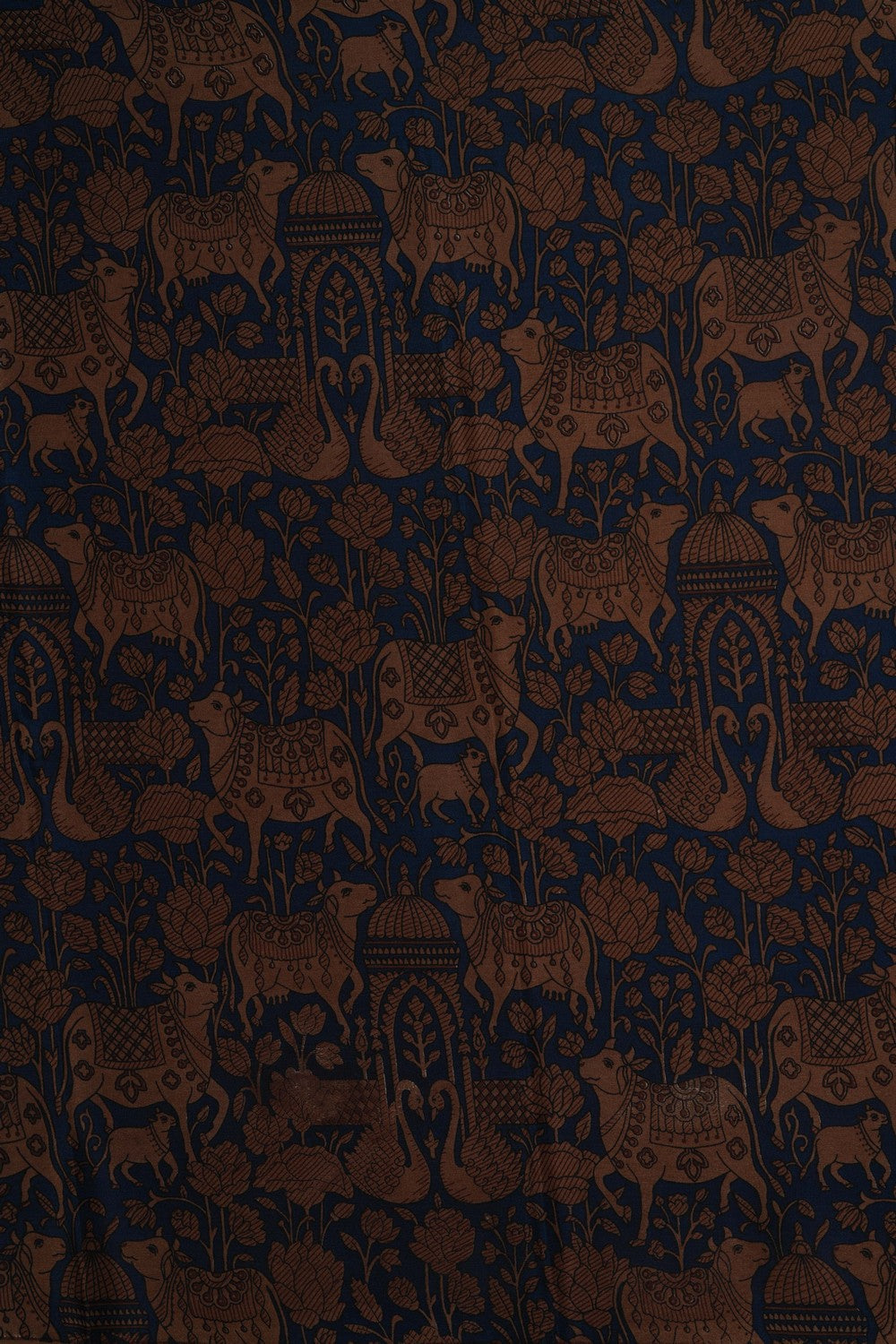 Cow Printed Blue Saree