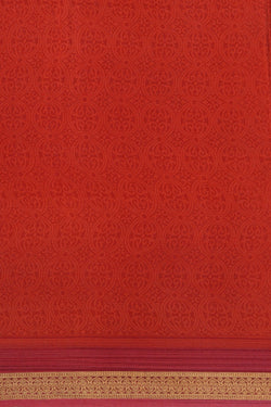 Image of Floral Printed Red Saree
