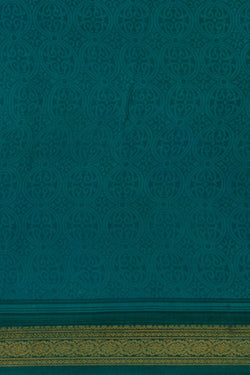 Image of Floral Printed Green Saree
