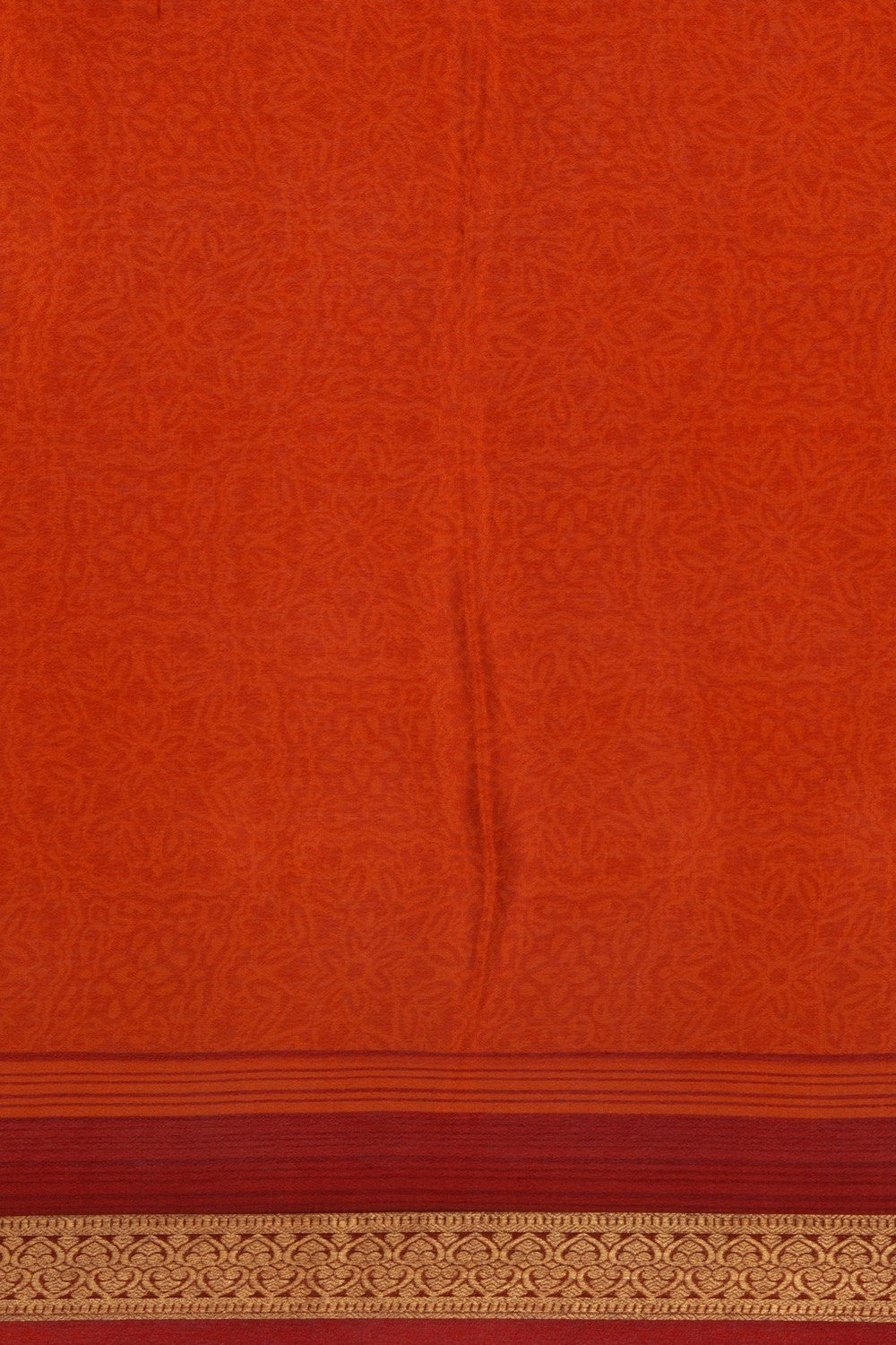 Image of Floral Printed Orange Saree