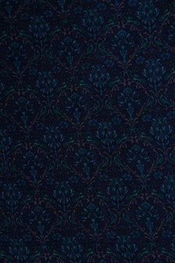 Image of Floral Printed Blue Saree