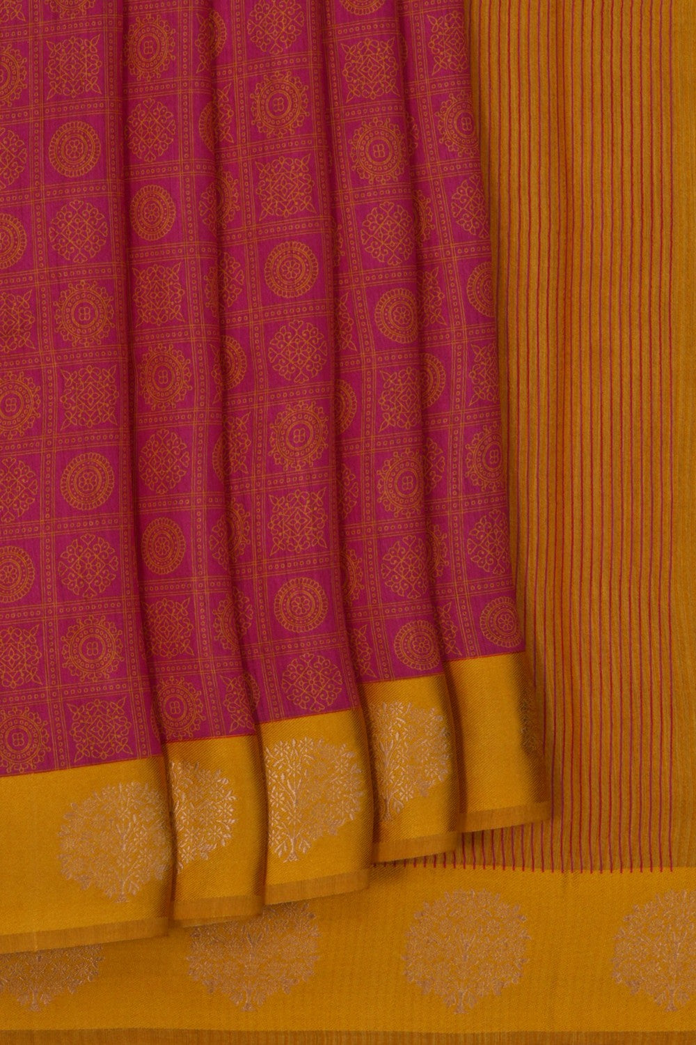 Moonga Silk Pink Saree