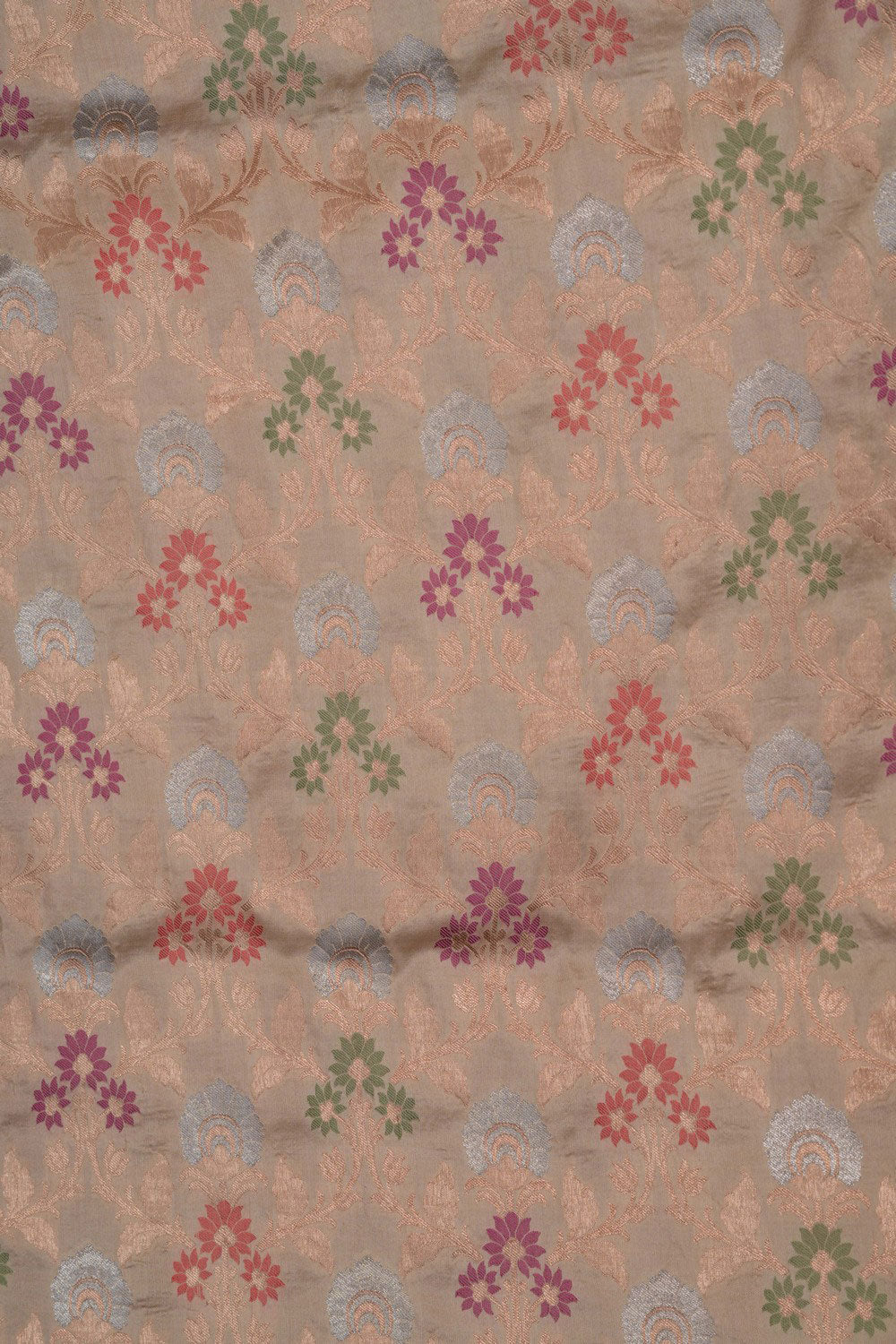 Image of Banarasi Katan Silk Off-White Saree