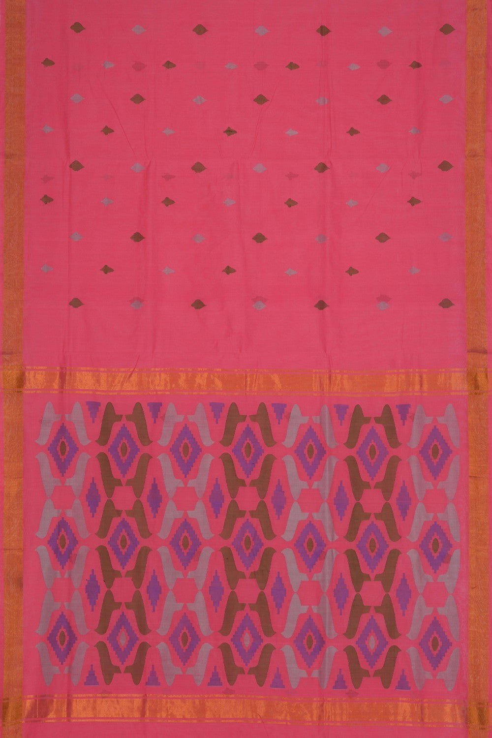 Image of Uppada Cotton Pink Saree