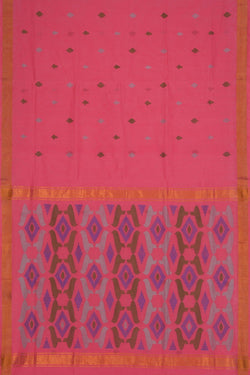 Image of Uppada Cotton Pink Saree