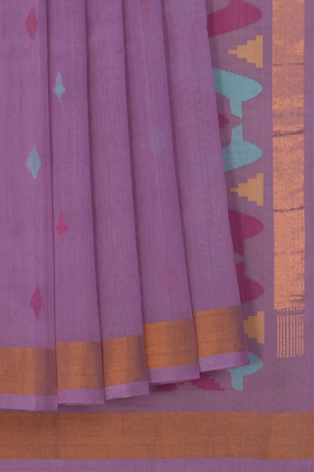 Image of Uppada Cotton Mauve Purple Saree