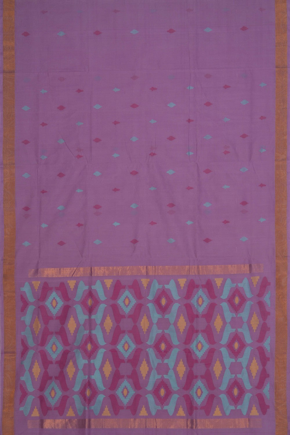 Uppada Cotton Mauve Purple Saree