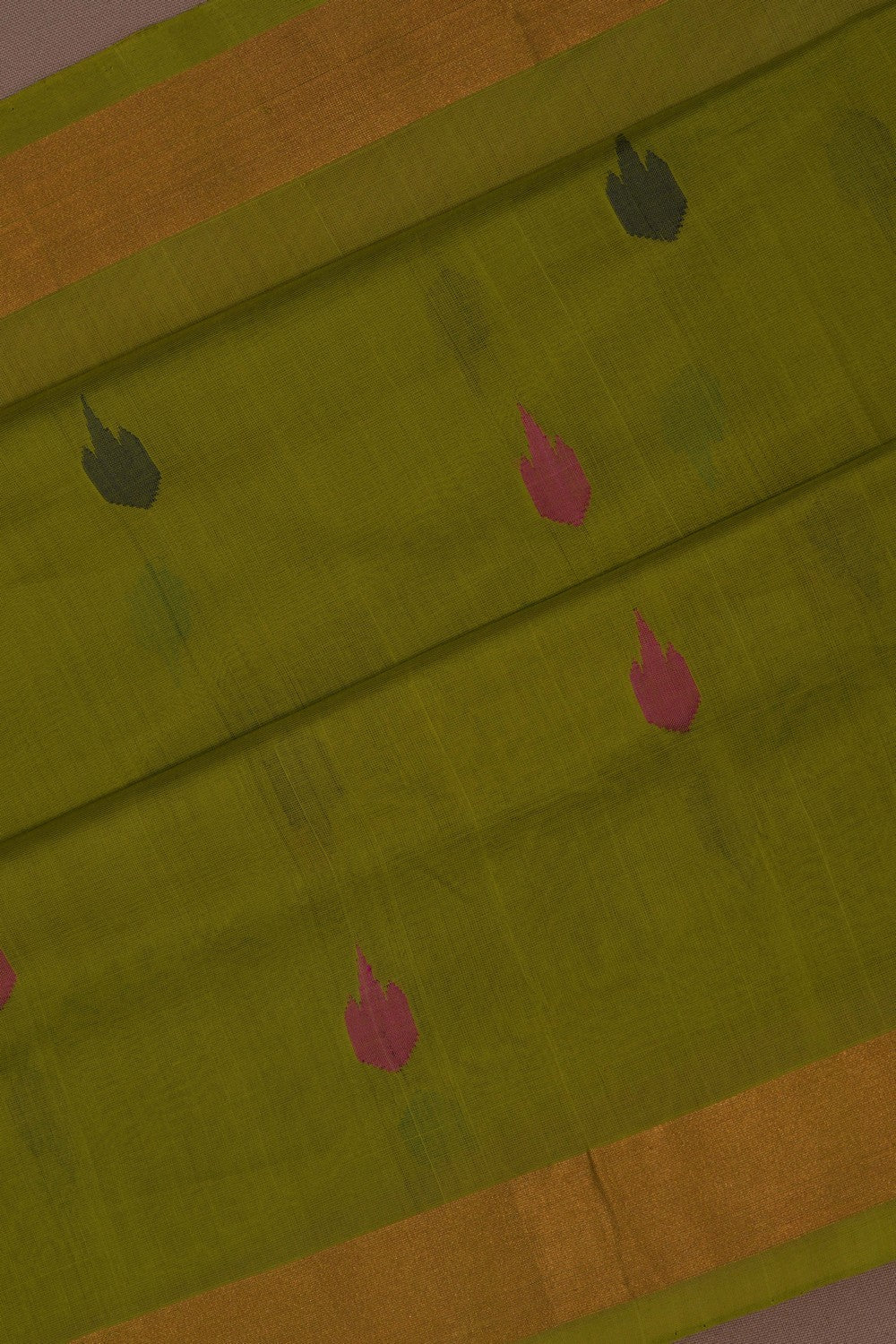 Image of Uppada Cotton Green Saree