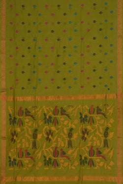 Image of Uppada Cotton Green Saree