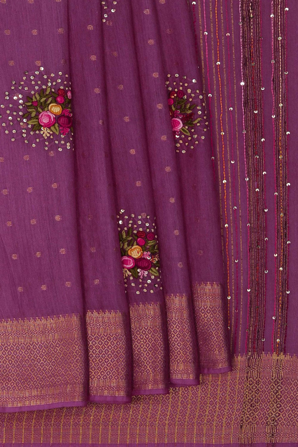 A Dupion Silk Embroidery Saree