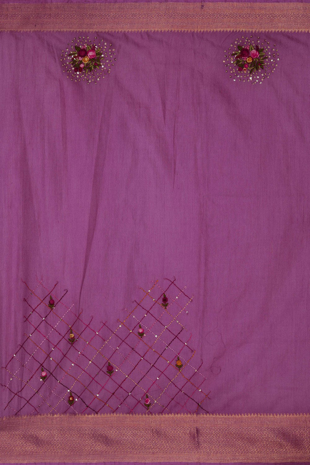 Image of A Dupion Silk Embroidery Saree