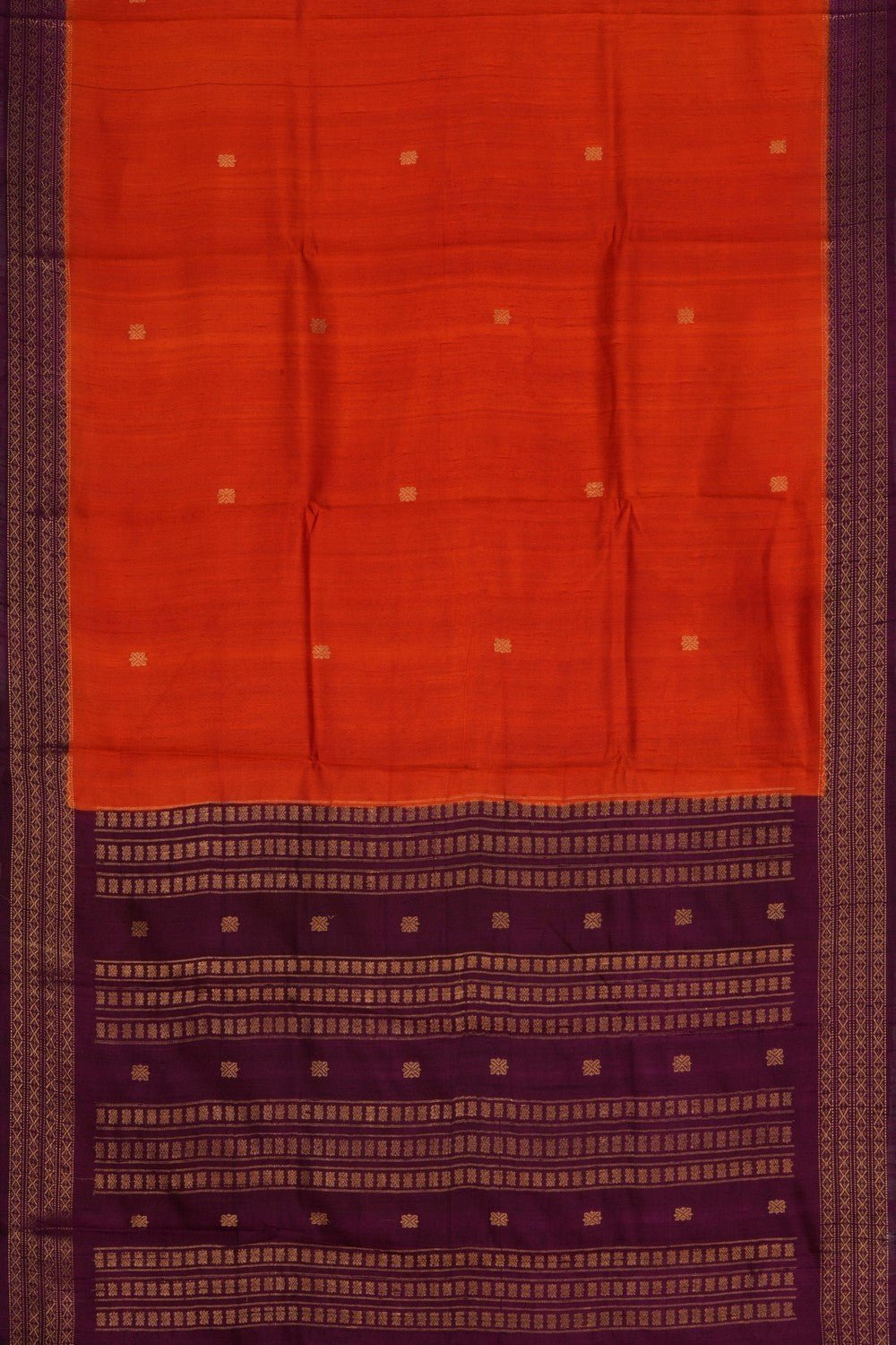 Image of Dupion Silk Orange Saree
