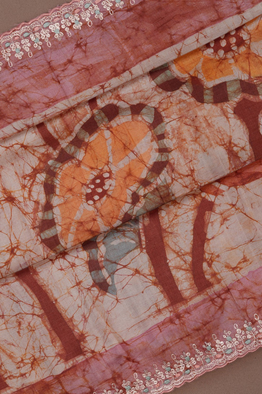Tussar Silk Batik Printed Saree