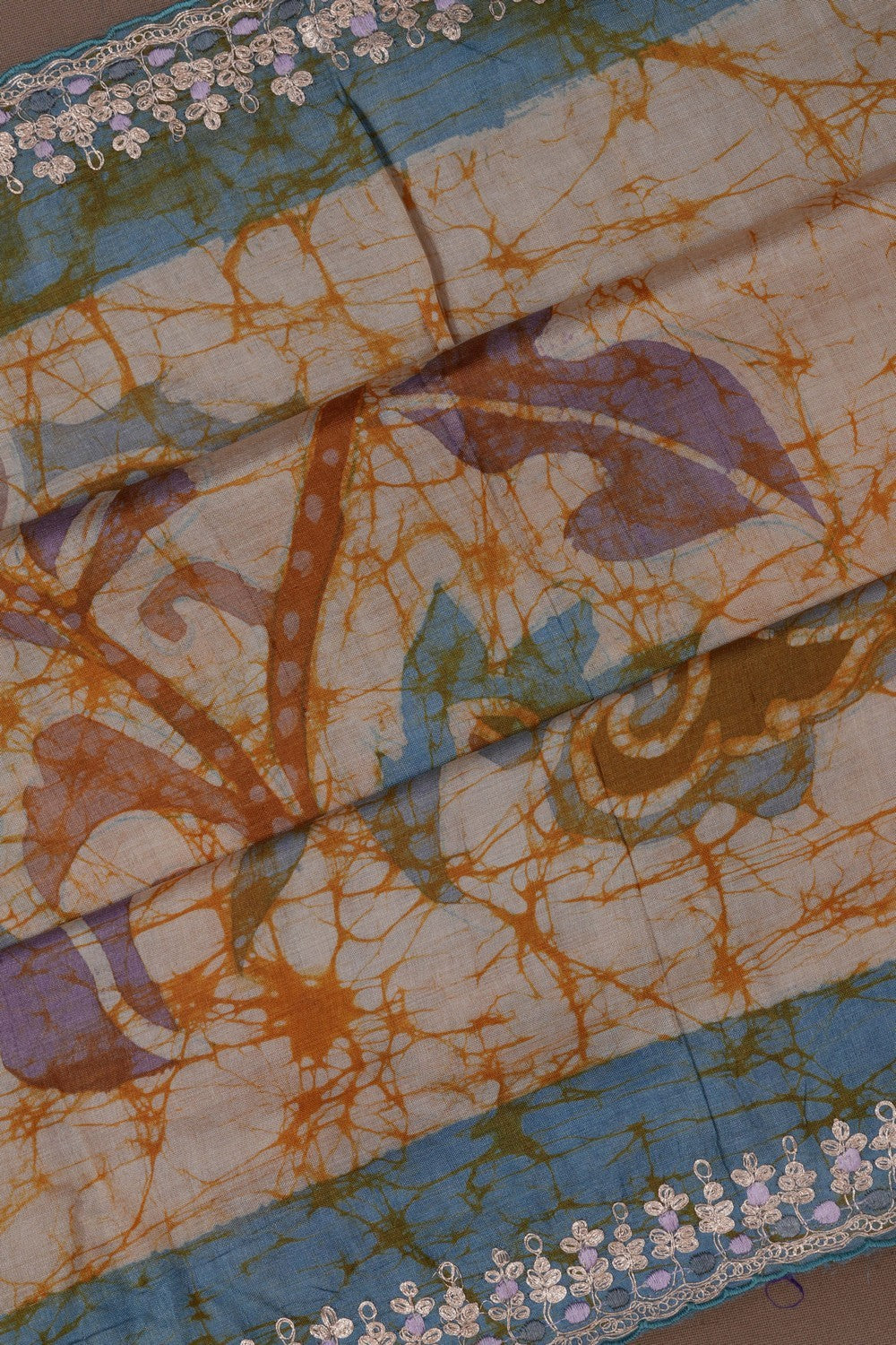 Image of Tussar Silk Batik Printed Saree