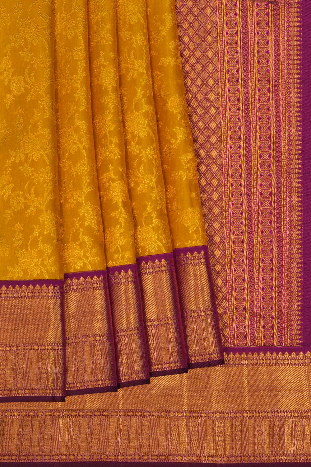 Image of Kanchipattu Brocade Mustard Saree