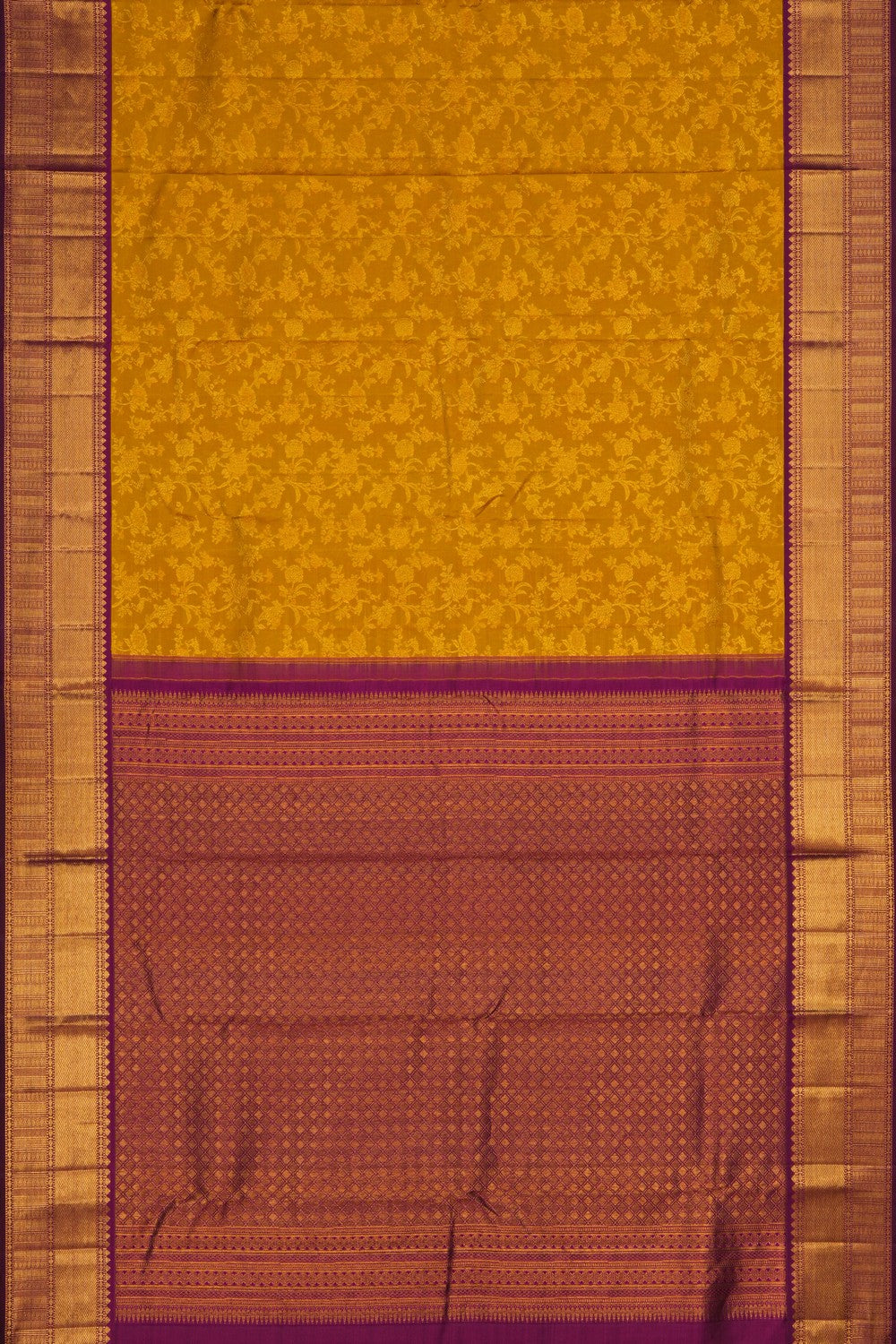 Image of Kanchipattu Brocade Mustard Saree
