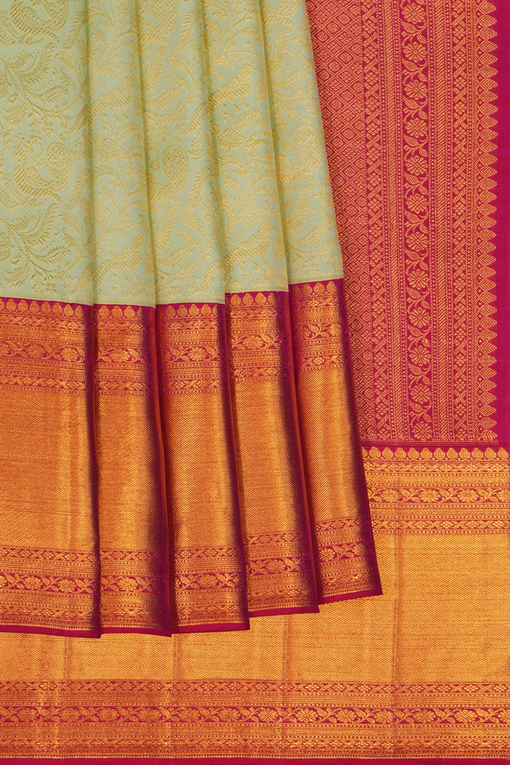 Image of Kanchipattu Brocade Sea Green Saree
