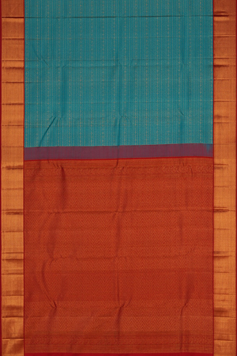 Image of Kanchipattu Brocade Sea Blue Saree