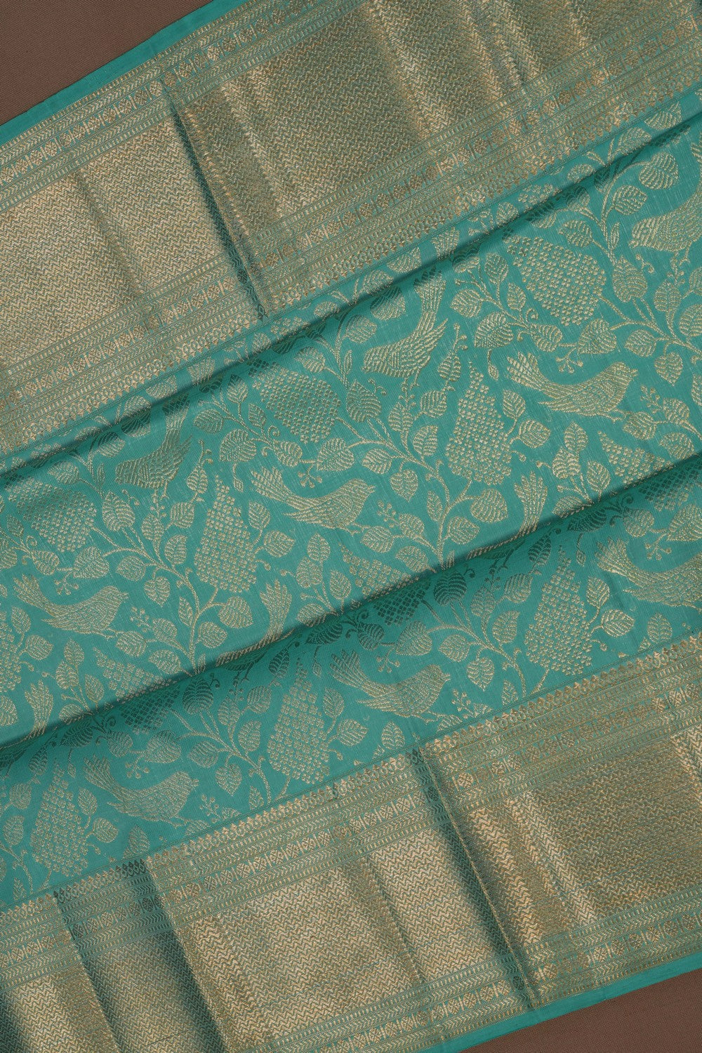 Image of Kanchipattu Brocade Turquoise Green Saree