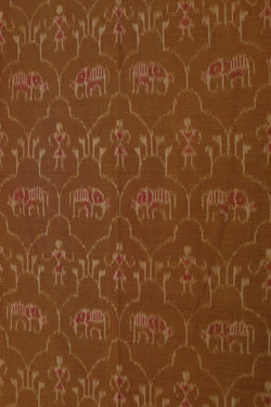 Image of Sambalpuri Cotton Mustard Saree