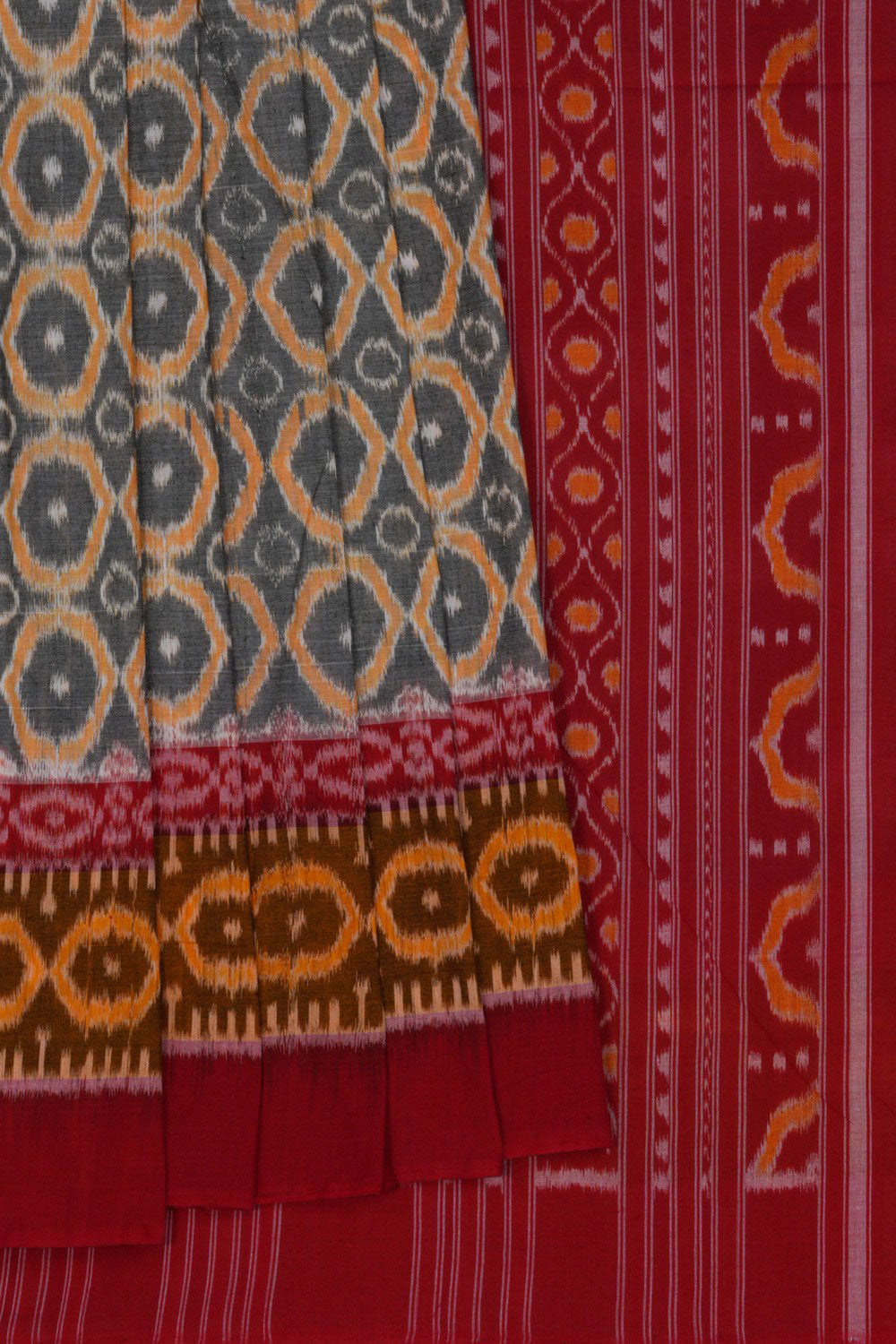 Sambalpuri Cotton Grey Saree
