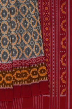 Image of Sambalpuri Cotton Grey Saree