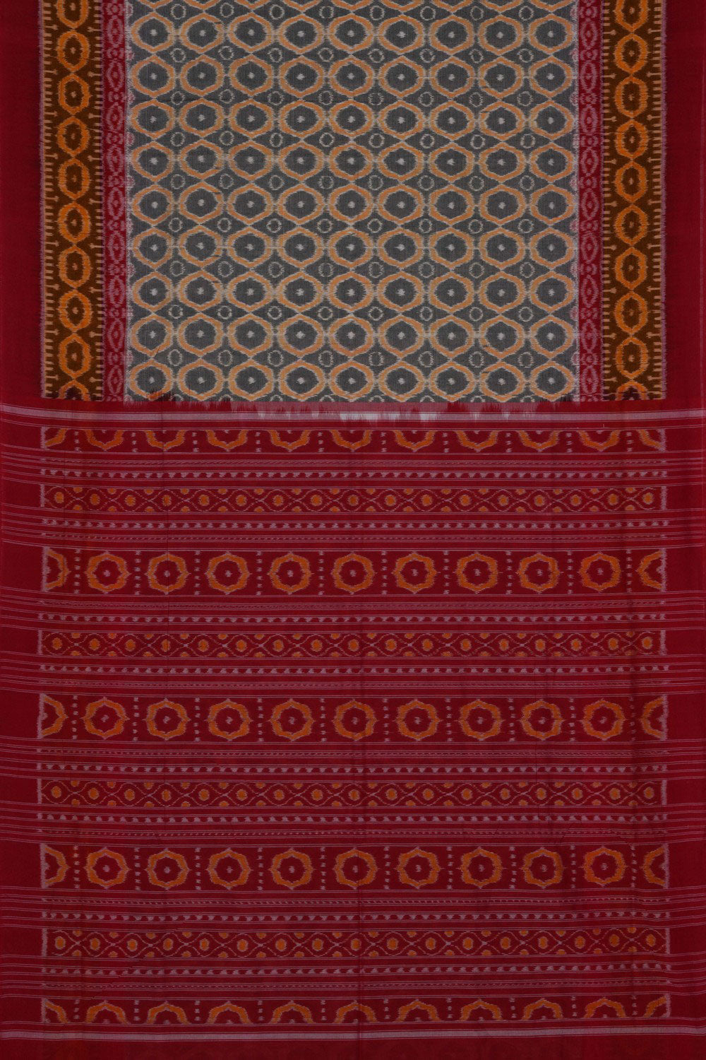 Sambalpuri Cotton Grey Saree