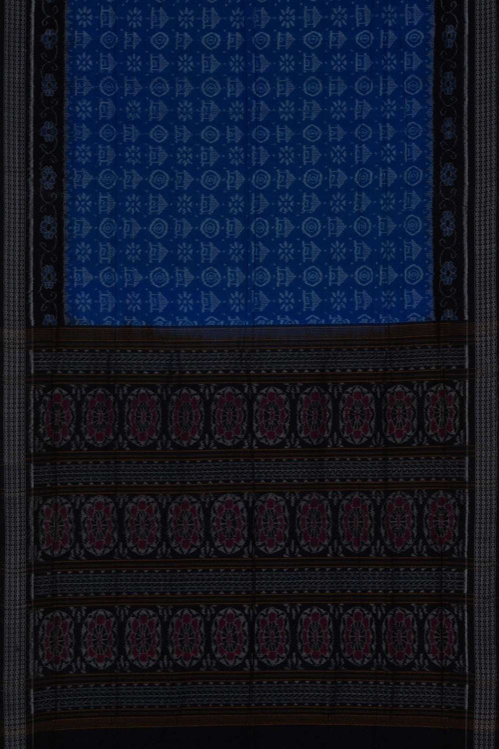 Image of Sambalpuri Cotton Blue Saree