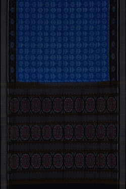Image of Sambalpuri Cotton Blue Saree