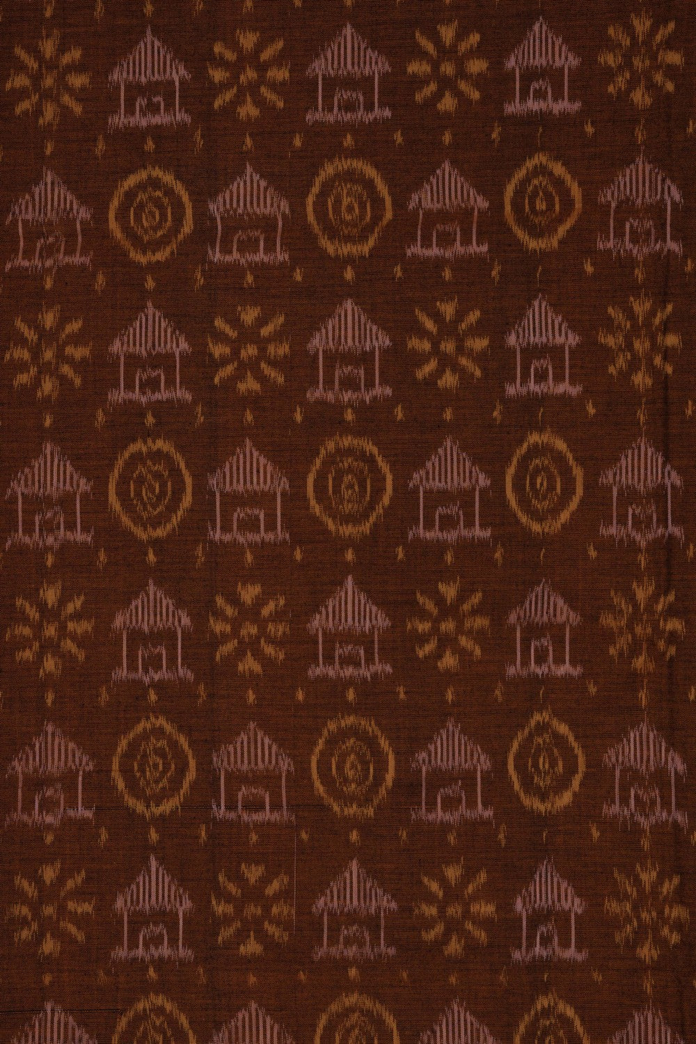 Image of Sambalpuri Cotton Rust Orange Saree