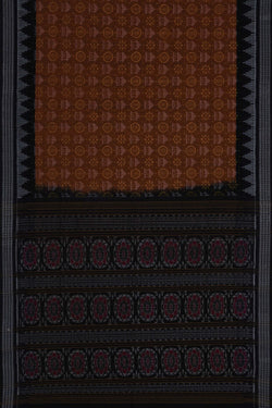 Image of Sambalpuri Cotton Rust Orange Saree