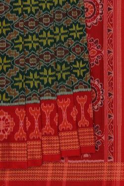 Image of Sambalpuri Cotton Green Saree