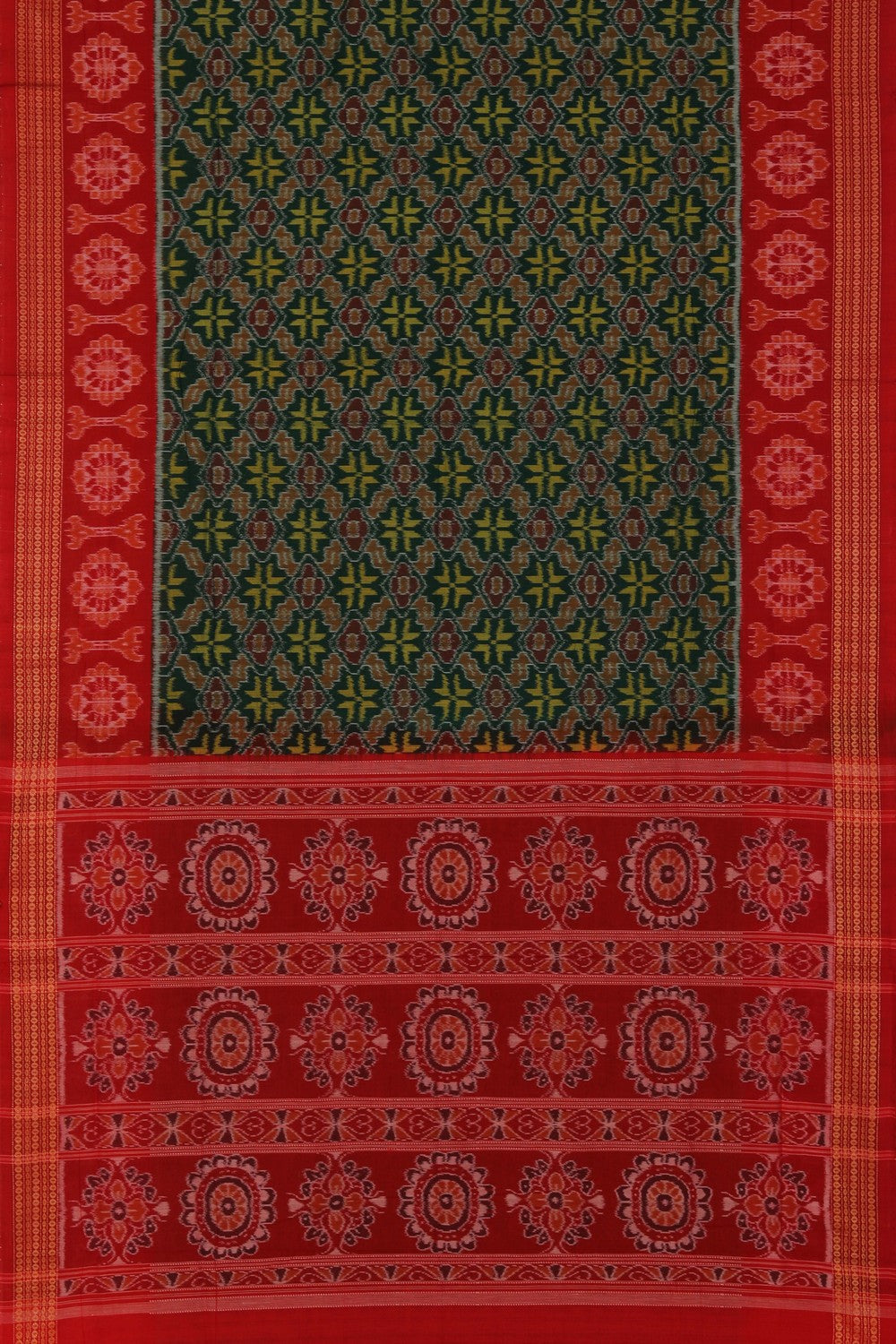 Image of Sambalpuri Cotton Green Saree